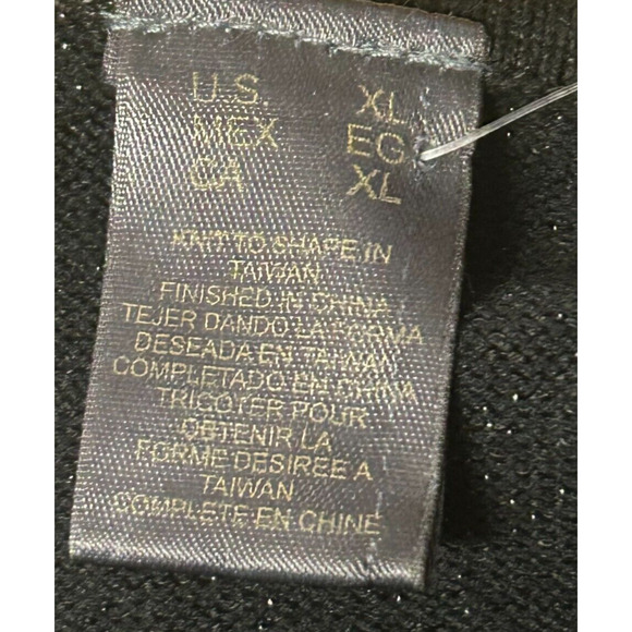 Liz Claiborne Sweater Womens XL Black Metallic Sequins Boat Neck Long Sleeve NWT - Picture 7 of 11